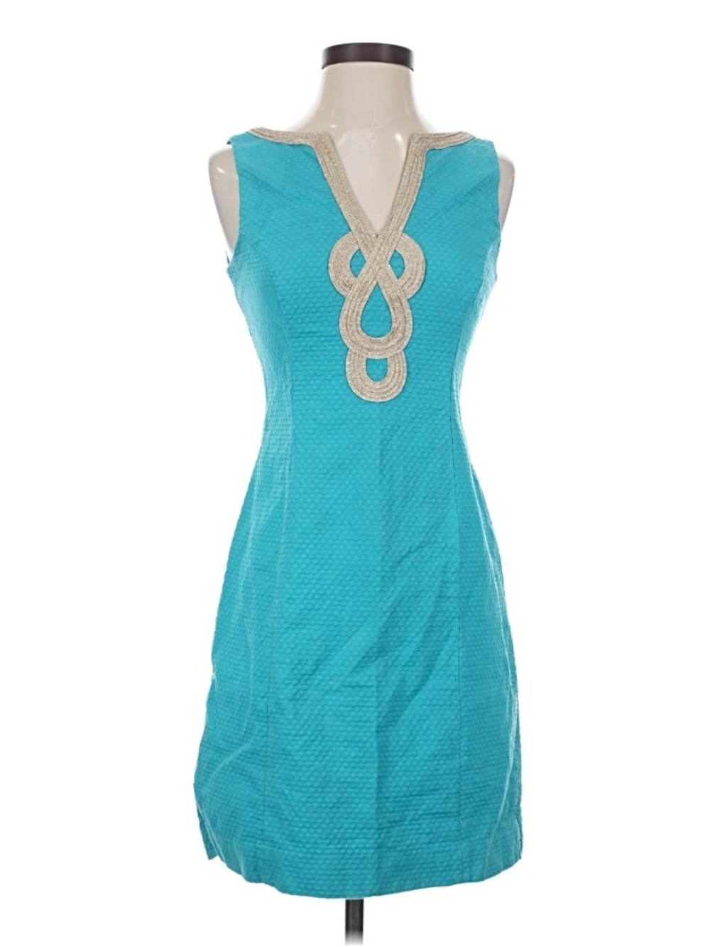 NEW LILLY PULITZER Turquoise
Blue Bentley Shift Dress Gold
Embroidered Size 4